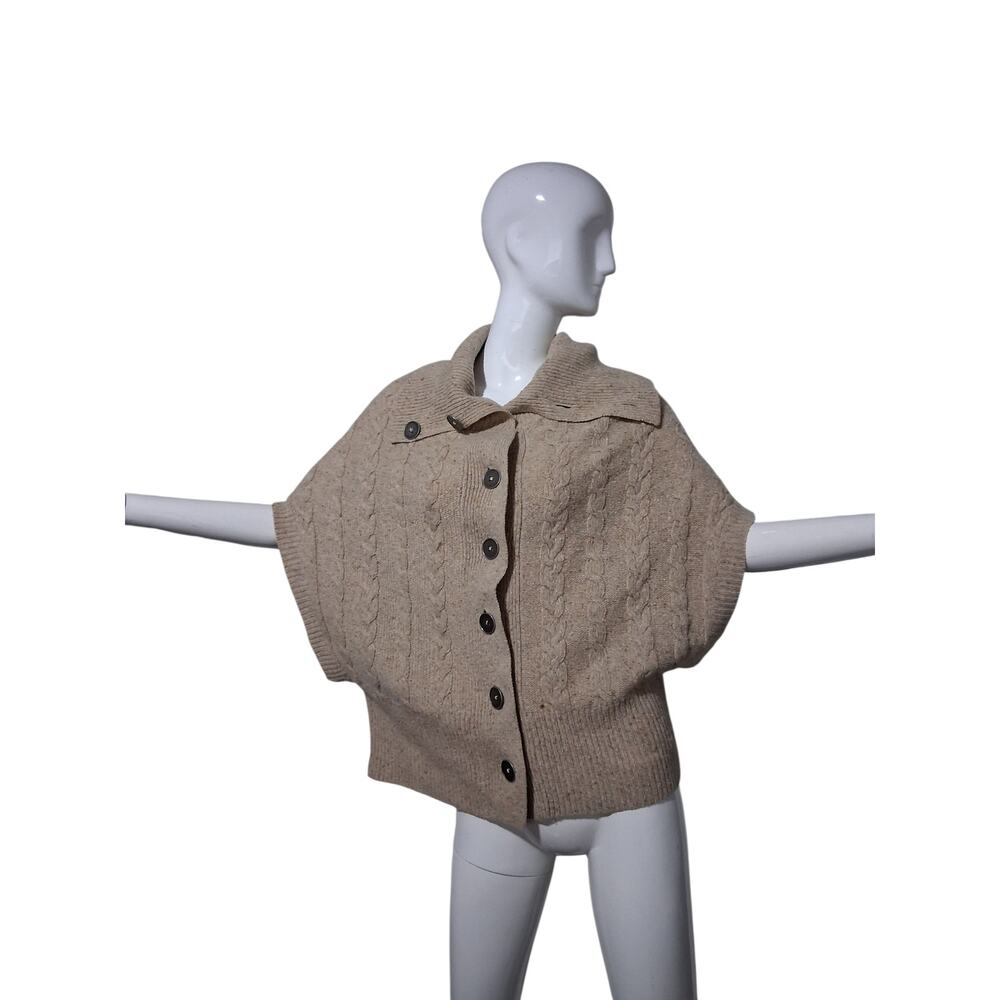 Margaret OLeary Quiet Luxury Womens Small Wool Cashmere Cable Knit‎ Prep Sweater